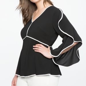 V-Neck Cascading Sleeve Top